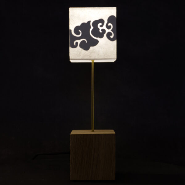 Veilleuse dragon et nuages, bois et papier japonais - Nekotoro